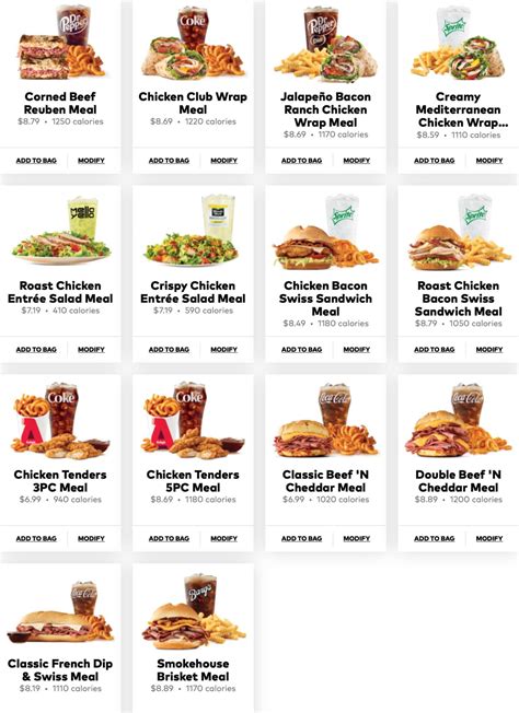 arby menu|arby's menu with prices.